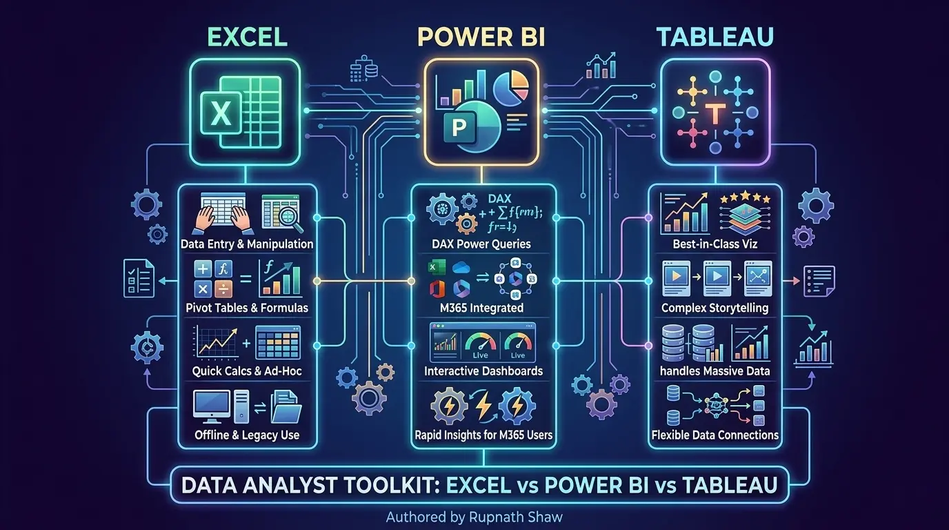 Excel vs Power BI vs Tableau for Data Analysts (2026 Guide)